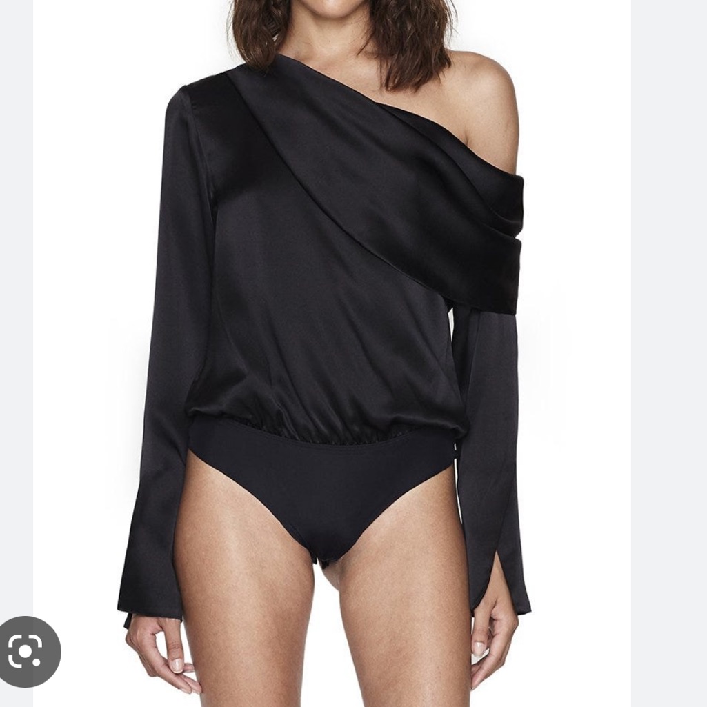 Alix Nyc Clara Silk Bodysuit In Midnight
